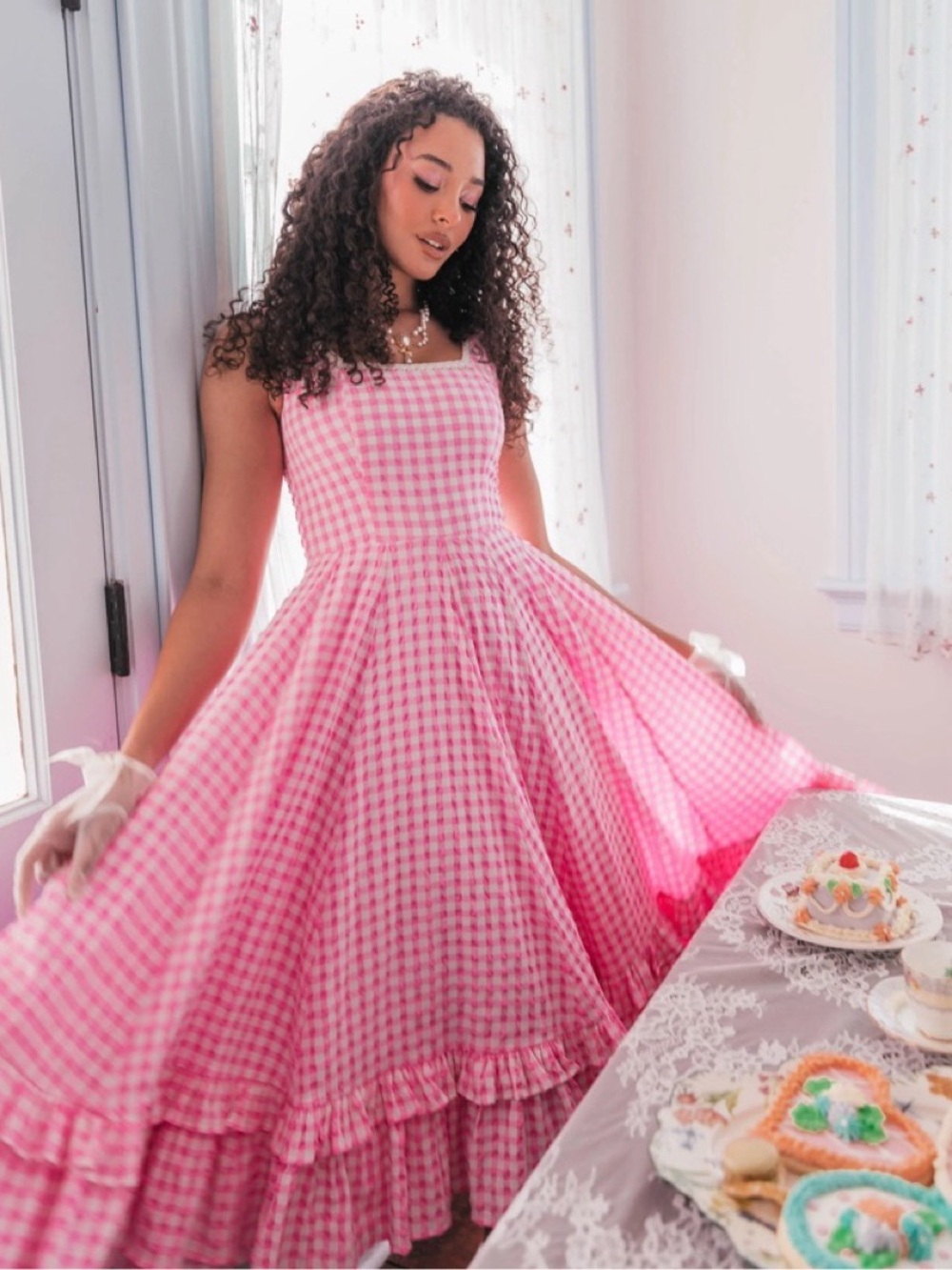 JessaKae daze Pink Gingham Midi xl